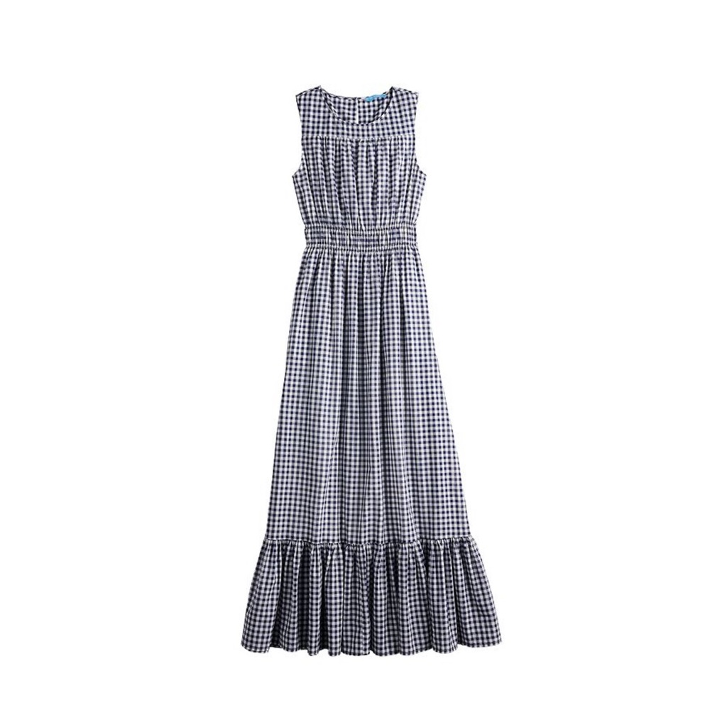 Draper James Black and White Gingham Maxi Dress